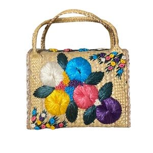 Handmade basket weave beach tote
